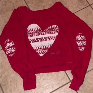 NWOT PEACE LOVE WORLD Red long sleeve shirt